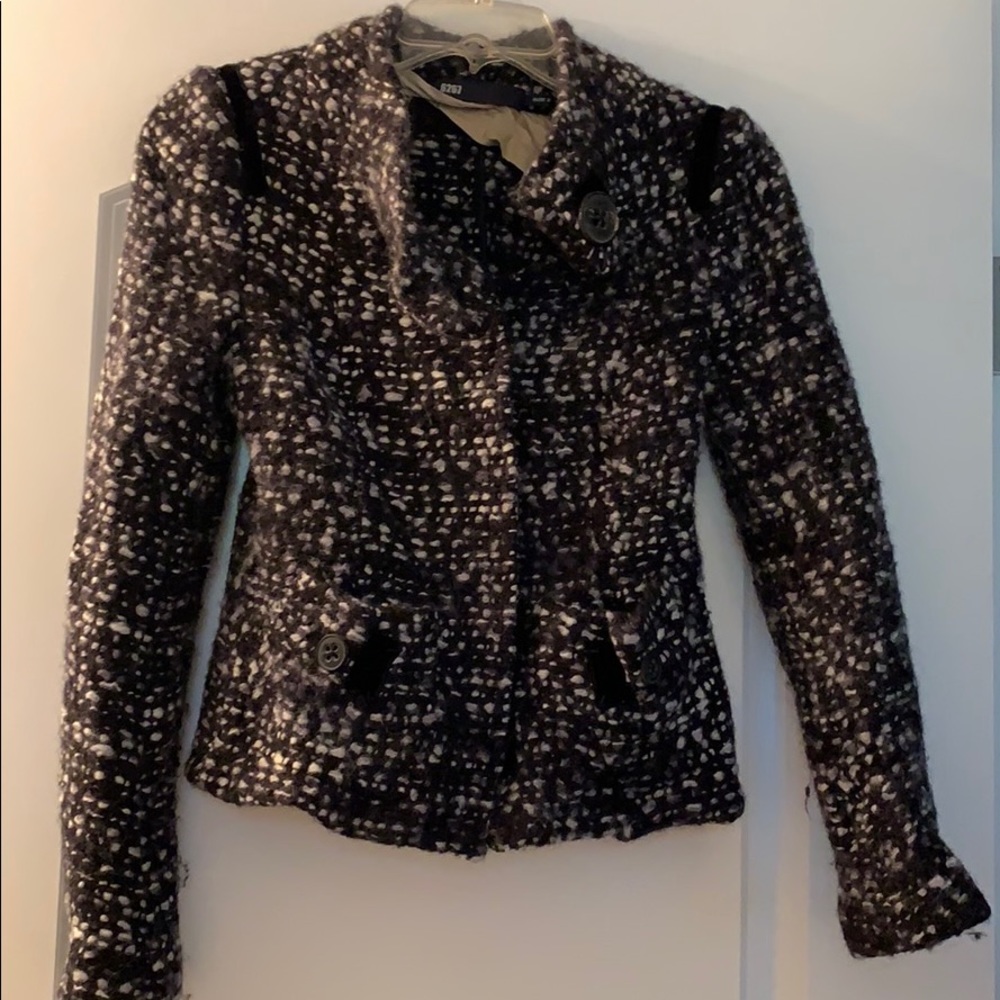 6267 Brand vintage blck/white wool knit jacket